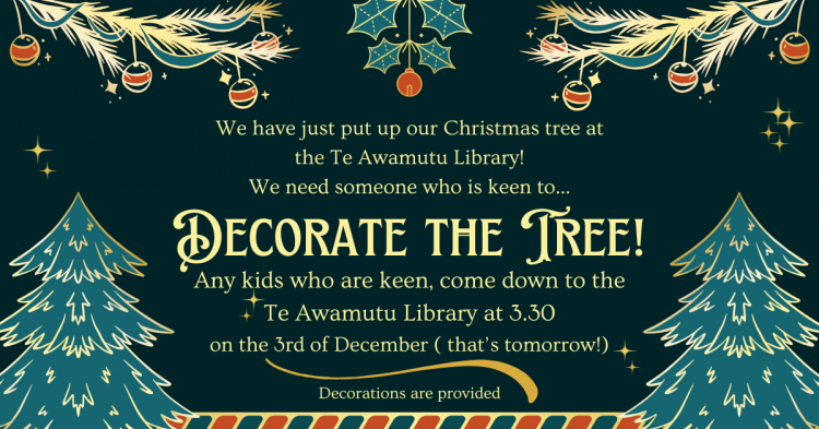 Tamariki! Help us decorate the tree!