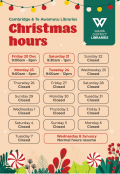 Holiday hours for 2024/2025